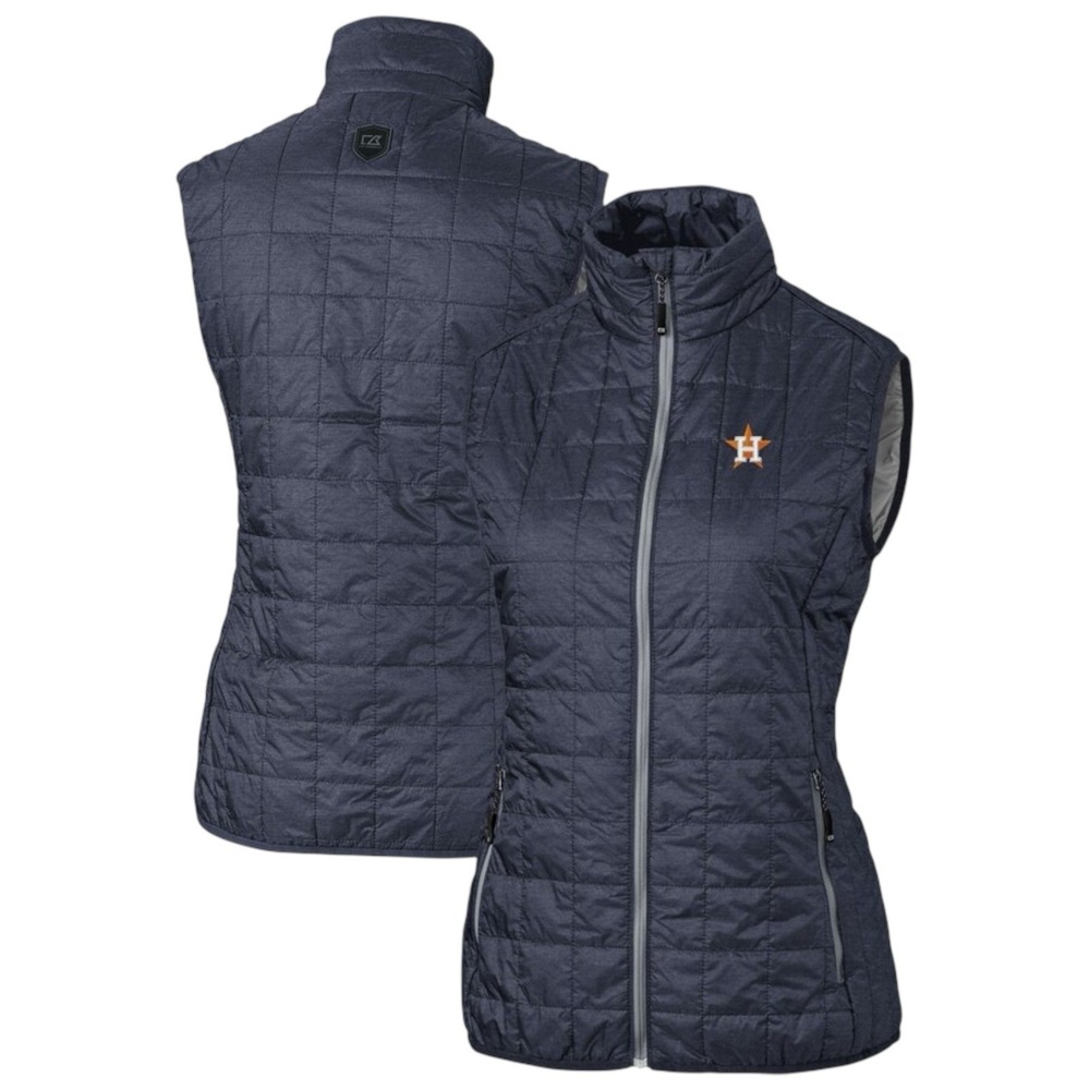 Houston Astros Cutter & Buck Women Size 2XL Rainier PrimaLoft Eco Puffer Vest
